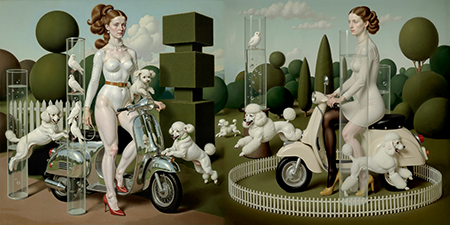 花園堡壘  油彩、畫布, 二聯幅 , 各185 × 185 cm, 2025